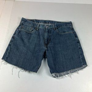 Levi's Jean Shorts Mens 32* 559 Blue Faded Cut Off Frayed Hem Denim Jorts Tag 34
